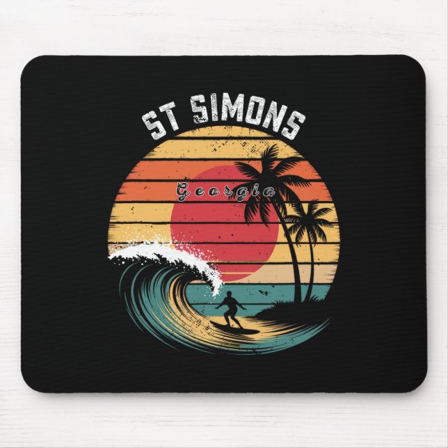 Mousepad Praia St Simons Geórgia Praia Surfe  (Frente)