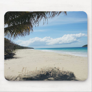 Mousepad Praia Tropical,Areia,Palmeiras - Personalizado