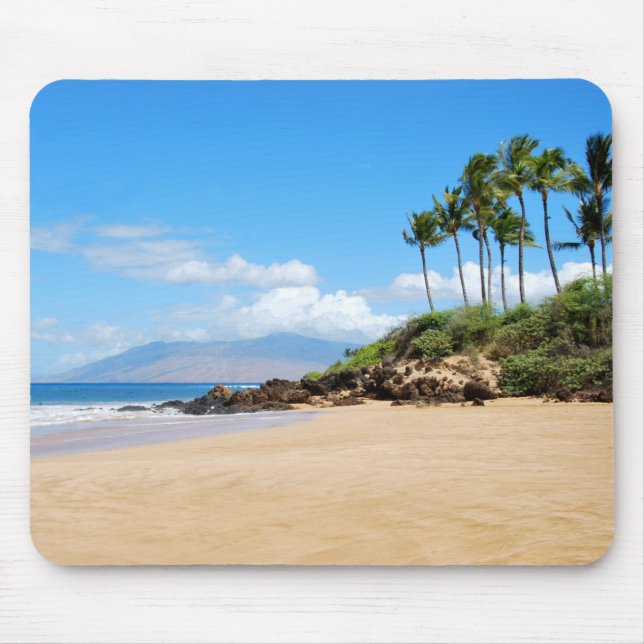 Mousepad praia Tropical de Wailea, Maui Hawaii (Frente)