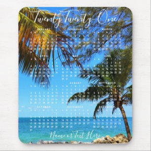 Mousepad Praia Tropical do Calendário de 2021 ou seu script