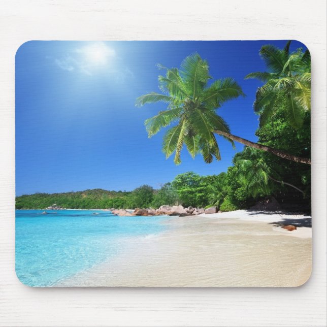 Mousepad Praia tropical do paraíso dos palmtrees (Frente)