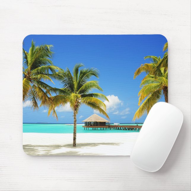 Mousepad Praias Tropicais | Ilha e laguna, Maldivas (Com mouse)