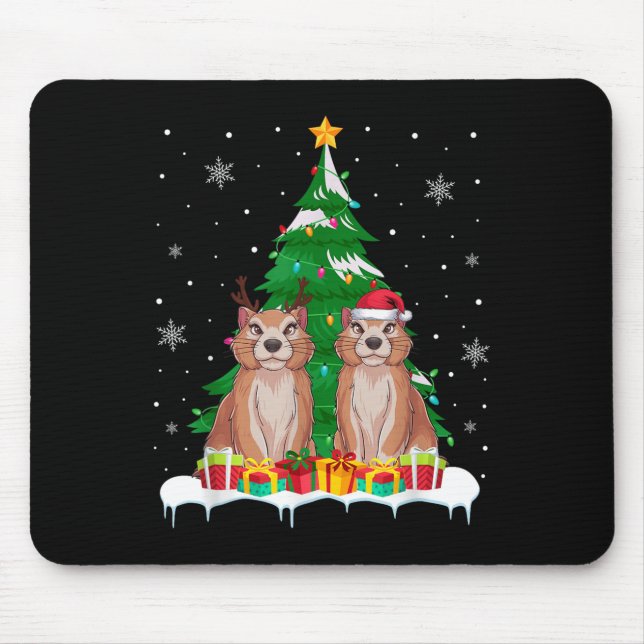 Mousepad Prairie Dog Christmas Tree Papais noeis Reindeer X (Frente)