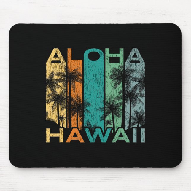 Mousepad Prancha de Surf Vintage Aloha Havaí  (Frente)