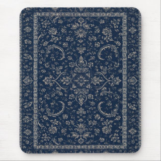 Mousepad Prancheta Floral Persa Azul Marinho