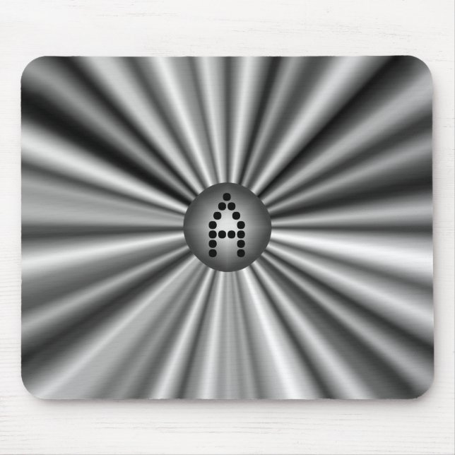 Mousepad Prata branca Na moda, branca, monogramada (Frente)