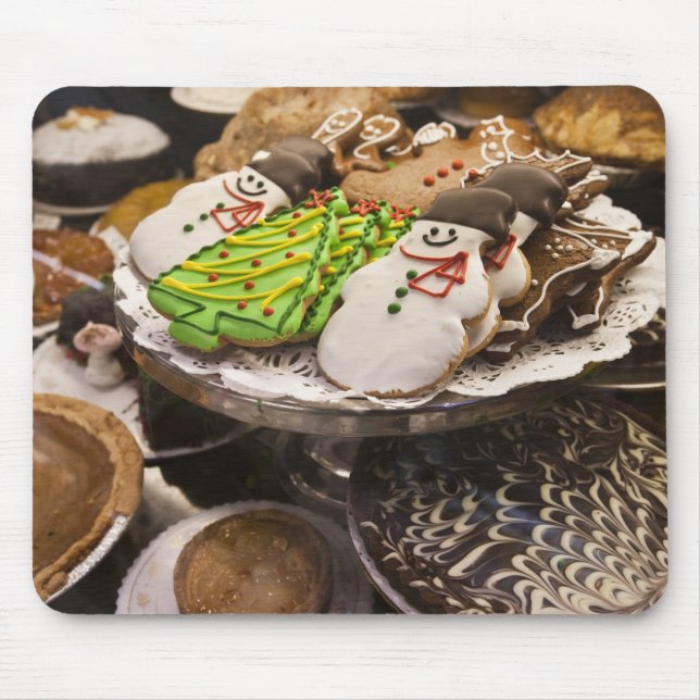 Mousepad Prata de Biscoitos Frescos de Natal (Frente)