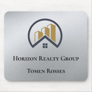 Mousepad Prata de Glamor   Imobiliário Preto e Branco
