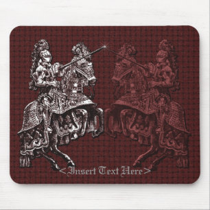 Mousepad Prata dos Cavaleiros Medievais e Pad Vermelho do M
