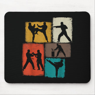 Mousepad Praticante de Taekwondo Colagem Homens Crianças Tr