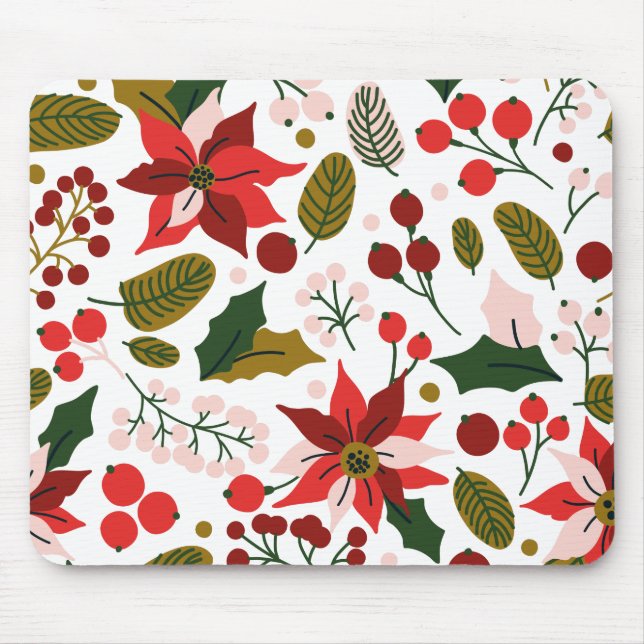 Mousepad Prato de inverno de Poinsettia (Frente)