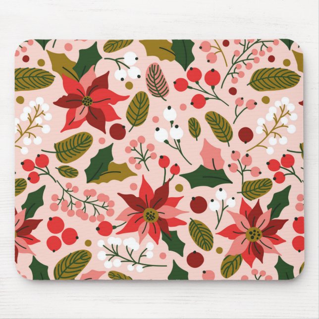 Mousepad Prato de inverno de Poinsettia (Frente)