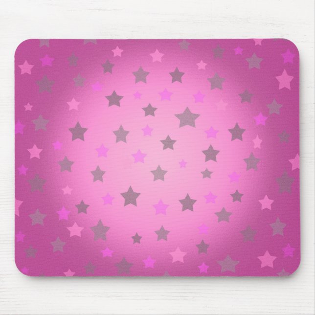 Mousepad Prato de mouse, estrelado de cor-de-rosa e cinza (Frente)