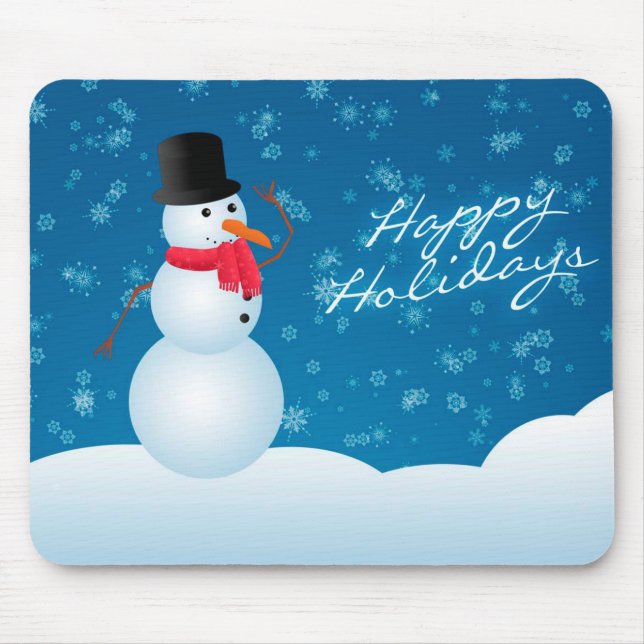 Mousepad Prato de Natal/Feliz Natal Snowman (Frente)