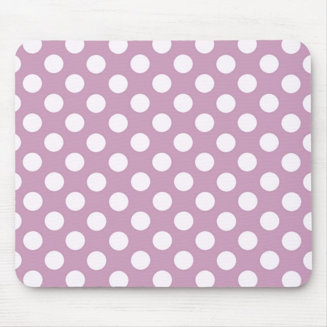 Mousepad Prato de Pastel Moderno do Partido Polka Roxo (Frente)
