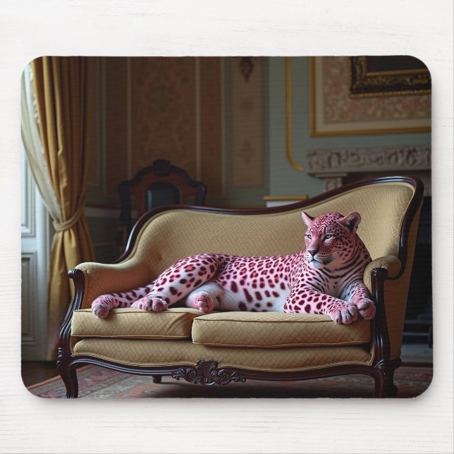 Mousepad Prato-do-leopardo rosa (Frente)