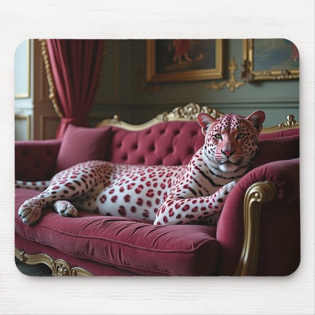 Mousepad Prato-do-leopardo rosa (Frente)