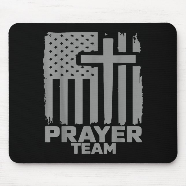 Mousepad Prayer Team American Flag Christian Family Christi (Frente)