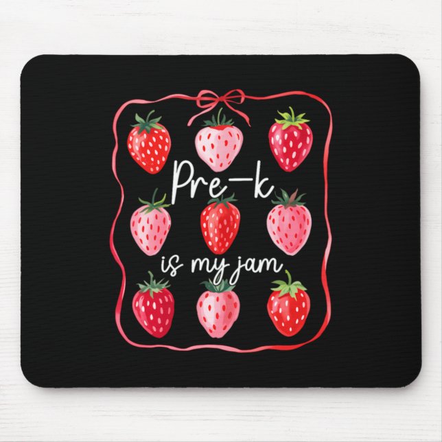 Mousepad Pré K é minha paixão Morango Fruta Professor Aluno (Frente)