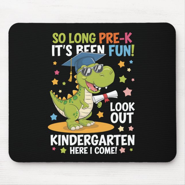 Mousepad Pré K Formando Jardim Infantil Dinossauro T Rex (Frente)