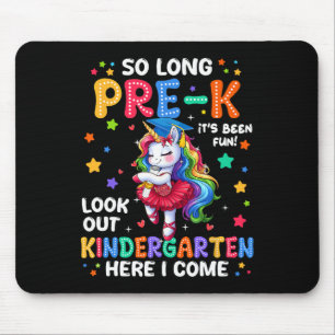 Mousepad Pré-k Graduação 2025 Jardim de Infância da Unicorn