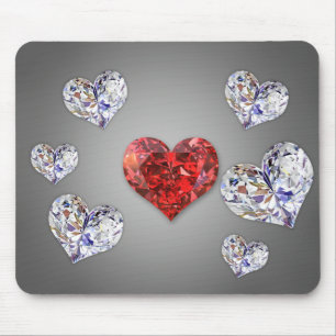 Mousepad Precioso Elegante Diamond Hearts