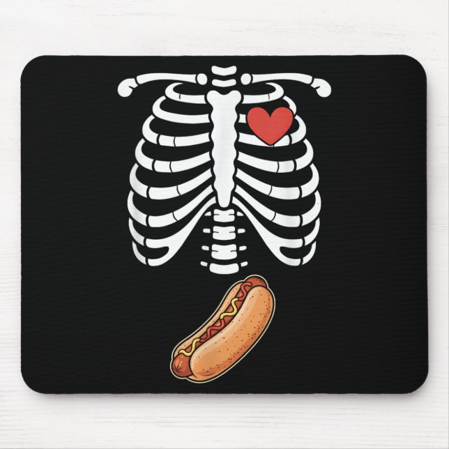 Mousepad Pregnancy Skeleton Hotdog Belly Bump Rib Cage Hall (Frente)