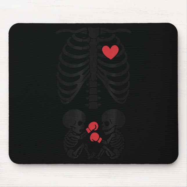 Mousepad Pregnant Skeleton Twin Halloween Skeleton Boxing T (Frente)