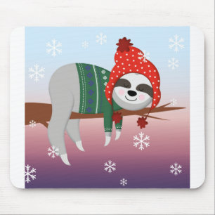 Mousepad preguiça de natal engraçada