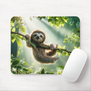 Mousepad Preguiça Fofa em Raios de Sol