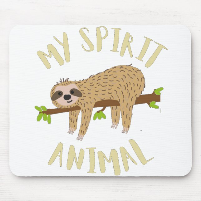 Mousepad preguiça, meu animal espirituoso (Frente)