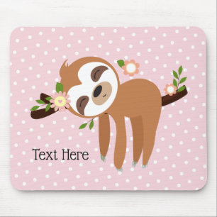 Mousepad preguiça, preguiça aguda, ilustração animal