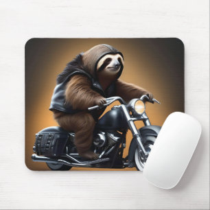 Mousepad Preguiça Rebelde: Uma Preguiça Vestida de Couro Pi