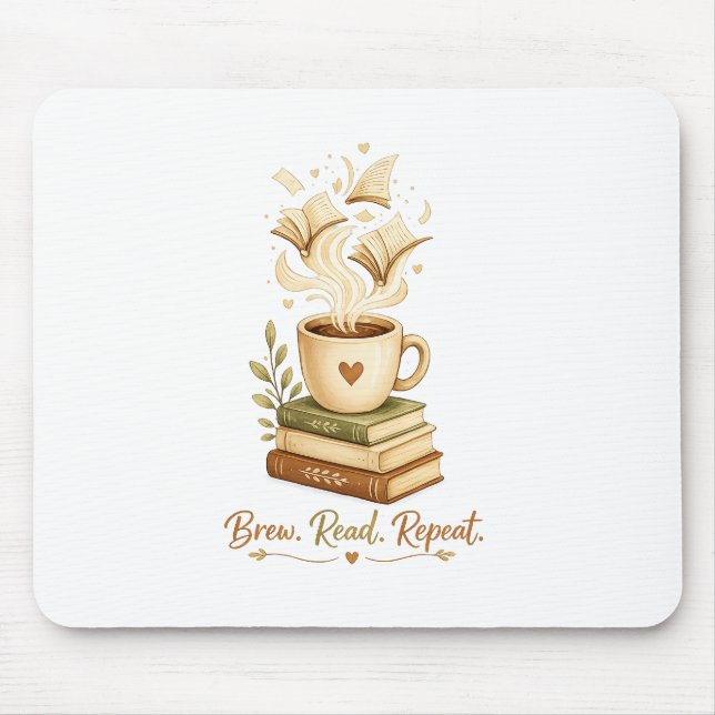 Mousepad Prepare. Leia. Repita. | Amante de Café Aconchegan (Frente)