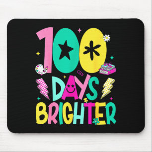 Mousepad Preppy 100 Dias Mais Brilhante Feliz 100º Dia De E
