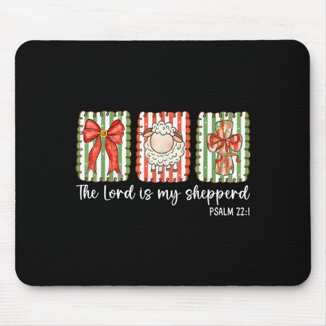 Mousepad Preppy Christian Bible Verse The Lord Is My Shephe (Frente)