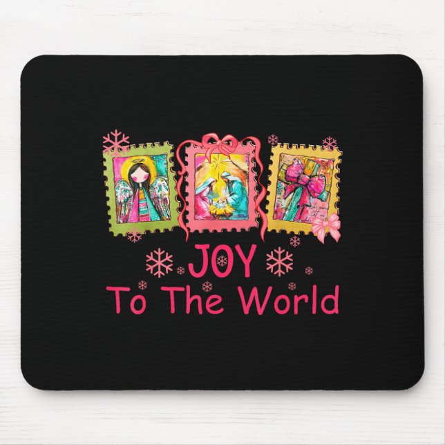 Mousepad Preppy Christian Christmas Joy Coquette Jesus Nati (Frente)