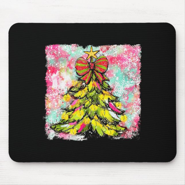 Mousepad Preppy Christmas Tree Sungles Coquette Xmas Girly  (Frente)