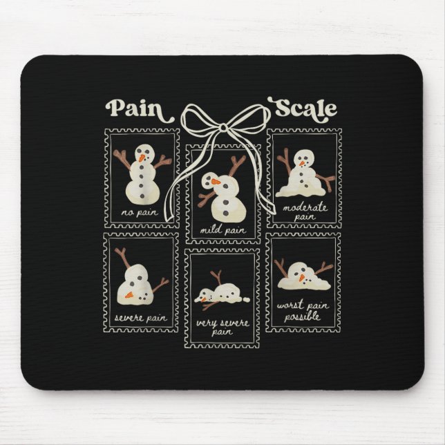 Mousepad Preppy Coquette Pain Scale Stamps Snowmen Trauma E (Frente)