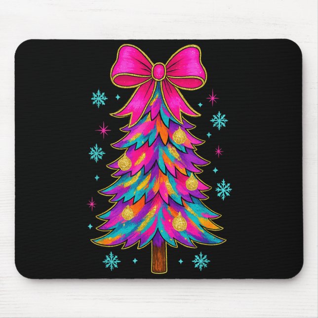 Mousepad Preppy Coquette Tree Christmas Crew 2025 Family Ma (Frente)