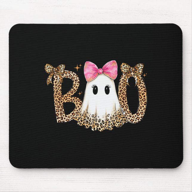 Mousepad Preppy Ghost Boo,leopard Soky Coquette,halloween F (Frente)