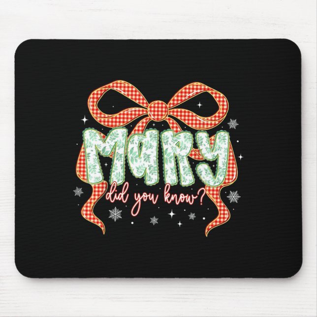 Mousepad Preppy Mary Did You Know Christian Christmas Desig (Frente)