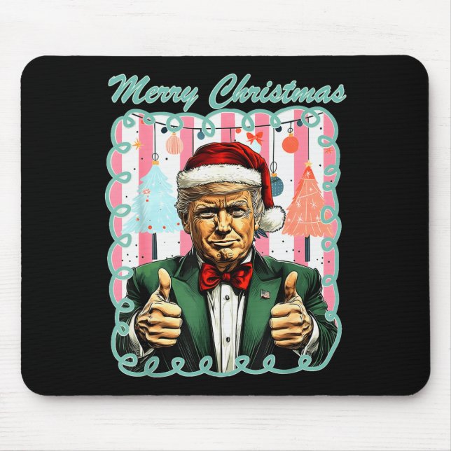Mousepad Preppy Merry Christmas Trump 2025 Xmas Make Xmas G (Frente)