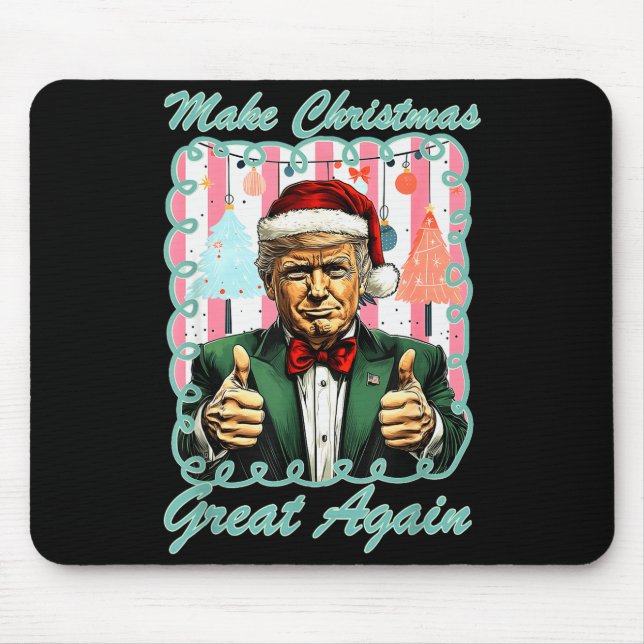 Mousepad Preppy Santa Trump 2025 Men Xmas Make Christmas Gr (Frente)