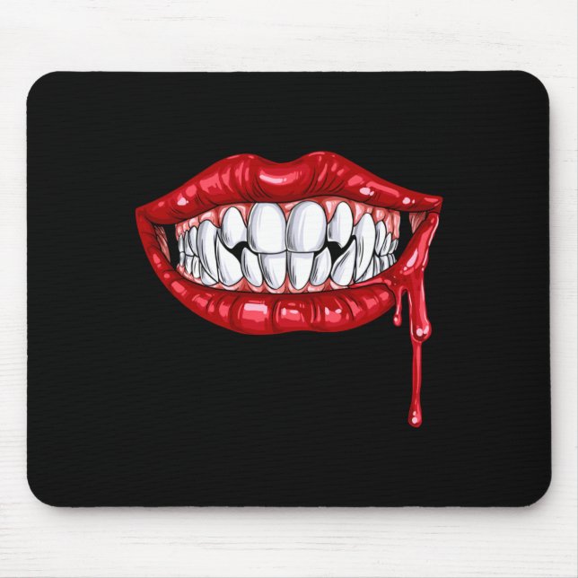Mousepad Presas de Vampiro Masculinas Th Lábios Halloween C (Frente)