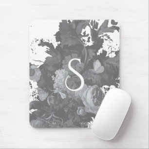 Mousepad Presente Artista Floral Personalizado Negro e Bran