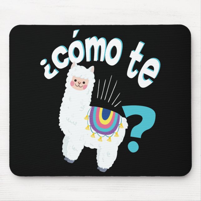 Mousepad Presente bonito da alpaca engraçada espanhola do (Frente)