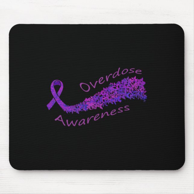 Mousepad Presente Borboleta Laço Roxo de Conscientização (Frente)