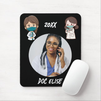 Mousepad Presente com Nome e Foto de Médico Bonito Ano Novo