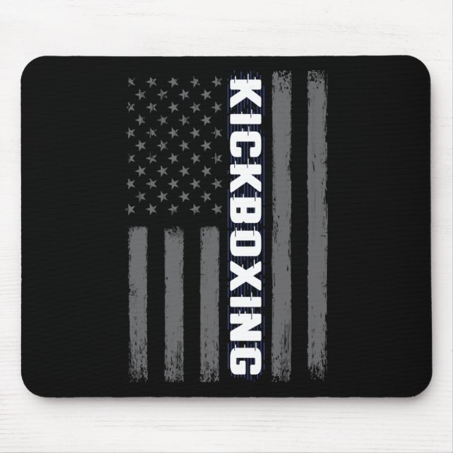 Mousepad Presente da Bandeira Americana Kickboxing EUA Arte (Frente)